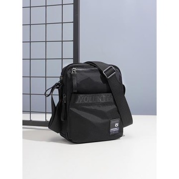 華朗迪爾斜挎包男休閑男包豎款帆布單肩包男新款郵差通勤小背包男