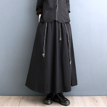 現貨時尚設計感刺繡明線鬆緊腰長裙A字裙【13-28-85103-23】ibella 艾貝拉