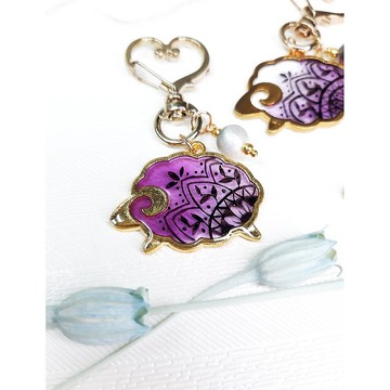 【鑰匙圈/吊飾】手繪圖藤款 - 羊咩咩