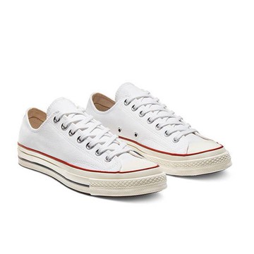 CONVERSE【授權專賣店】男女低筒帆布鞋-162065C-白色 CHUCK 70 基本款 復刻版 奶油底 三星標