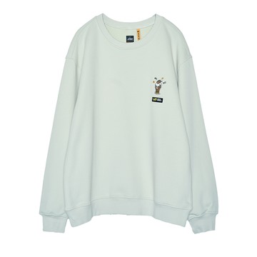 5th STREET｜山形｜中性｜微醺啤酒刺繡長袖T恤｜淺卡其