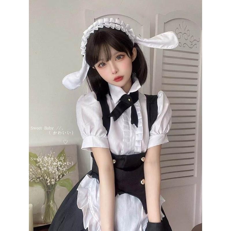 うさ耳 メイド服 バニー 可愛い コスプレ衣装 4点セット 女性 仮装 ...