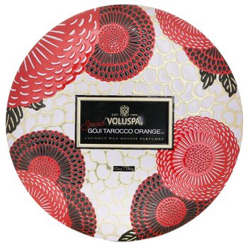 【Voluspa】3個燈芯裝飾錫芳香蠟燭 -Spiced Goji Tarocco Orange