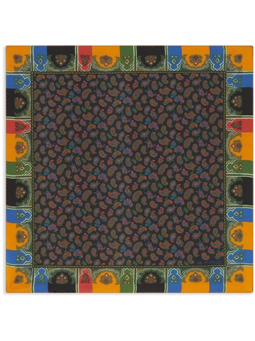 ETRO - paisley-print silk pocket square - men - Silk - One Size - Blue