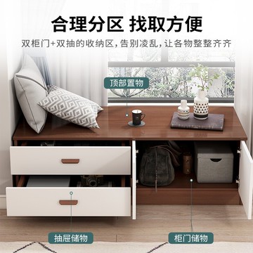 中式飄窗柜落地式陽臺收納柜置物柜榻榻米柜可坐式儲物柜組合地柜