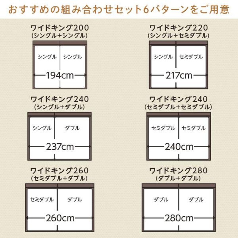 ベッド ワイドキング 240(シングル+ダブル) ベッドフレームのみ ヴィンテージブラウン 2台セット 収納付 宮付 棚付 コンセント  ワイドキングベッド アブソル... | LINEショッピング