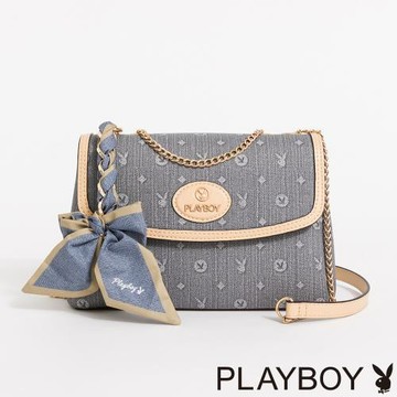 PLAYBOY - 斜背包  Misty Blue Whisper系列 - 藍色