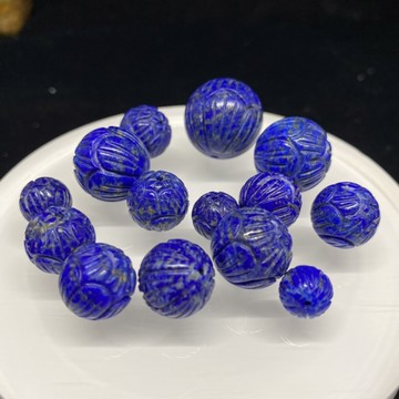 青金石 DIY蓮花珠🌠三新水晶🌠藥師佛身色 青金石