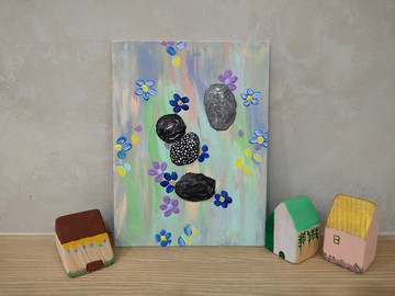 【可愛兮兮】石頭浮雕無框畫/掛畫/壓克力畫/擺飾/新年禮物/療癒