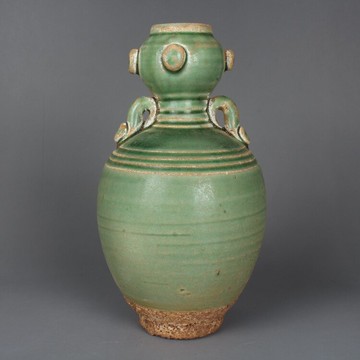 晚清民國民窯綠釉小花瓶 古玩古董陶瓷器仿古老貨收藏品