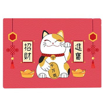 半島良品 5.0科技皮吸水防油地墊 短款  60 x 40cm  NP-開運招財貓  1個