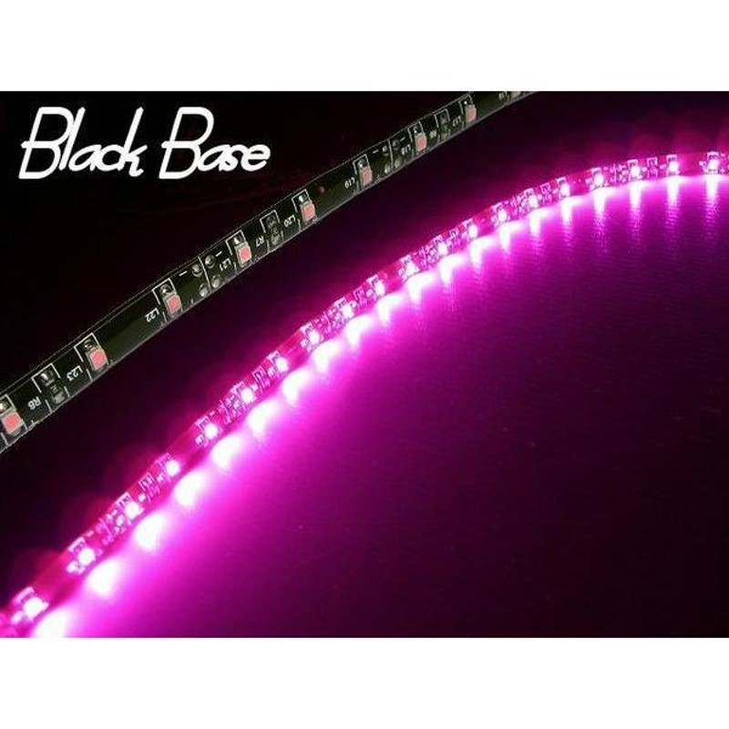 お買い得 まとめて 50cm×10本 12V 5M LED テープライト ピンク 紫 黒ベース バイク 防水 室内灯 両側配線 切断可能