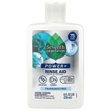Seventh Generation, Power+，漂洗助劑，無香，75 次用量，8 液量盎司（236 毫升）