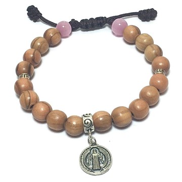 以色列進口8mm橄欖木珠手鍊  金屬CSPB 手圍長度可調整 8250803