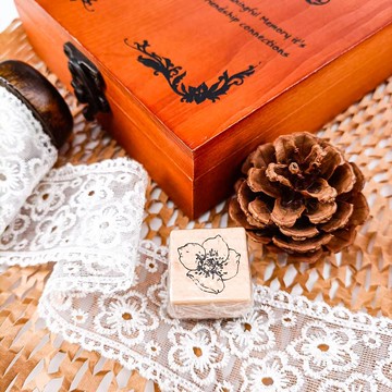 3E119_花系列N/ Flower series.N/櫸木印章 Wood Rubber Stamp
