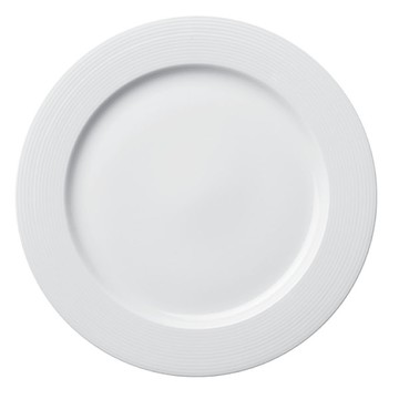 【Luzerne】陸升瓷器 Lines 摩登純白 25cm 圓盤 /LN3101025