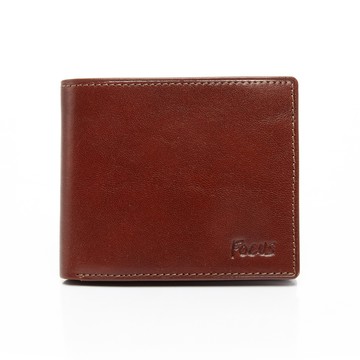FOCUS經典原皮雙透明窗左右翻6卡拉鍊零錢男短夾(FTB2245)