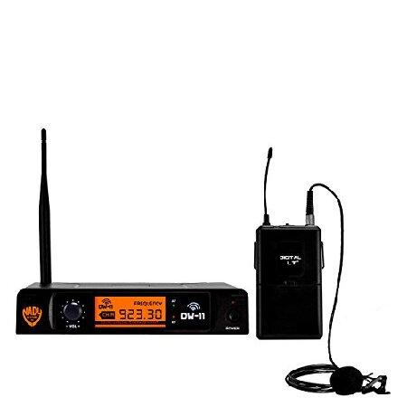 Nady DW-11 Digital Wireless Lapel Microphone System Ultra-low latency with QPSK modulation XLR and 4” outputs UHF range The most affordable