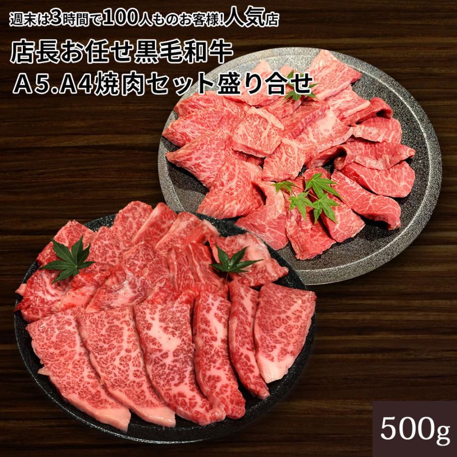 黒毛和牛 A5等級 店長おまかせ焼肉セット 500gセット 盛り合わせ 500グラム 送料無料(北海道沖縄除く)