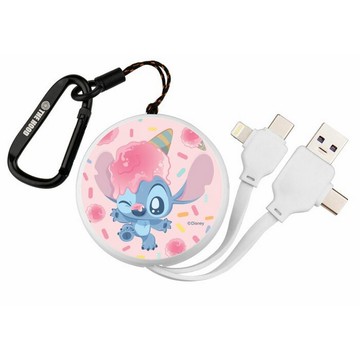 迪士尼 史迪奇  PD快充多合一伸縮鏡面充電線 便攜可伸縮式