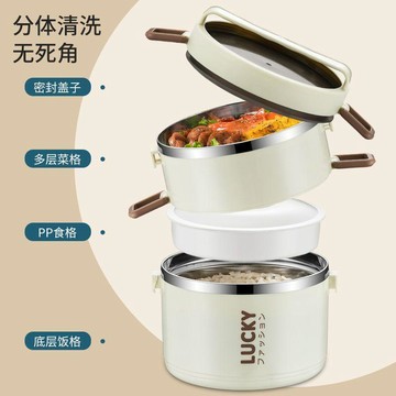 不鏽鋼分隔便當盒 ins風高顏值飯盒 上班族帶飯保溫餐盒 帶蓋午餐必備 台灣出貨