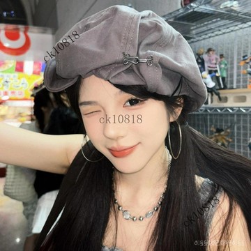 ✨可開發票#韓版大版顯臉小日係文藝帽子女街頭複古大頭圍畵傢貝雷帽八角帽潮#免運費