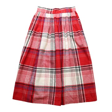 1980s 美國製 美國格紋半身裙 Talon拉鍊 古著裙 復古長裙