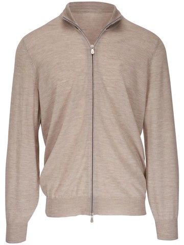 Brunello Cucinelli - fine-knit zip-up cardigan - men - Cotton - M - Neutrals