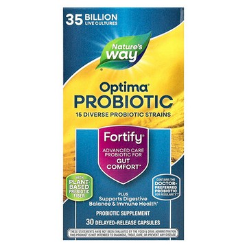 Nature's Way, Optima® 益生菌，Fortify®，腸道舒適，350 億，30 粒緩釋膠囊