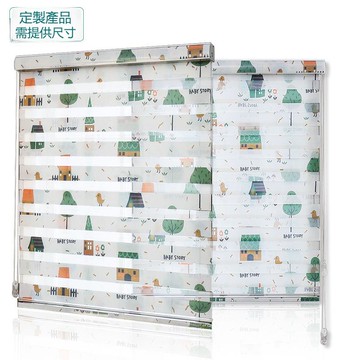 【台灣公司 可打統編】韓式卷簾柔紗簾雙層百葉窗簾印花陽臺遮光衛生間浴室防水臥室定制 y8181