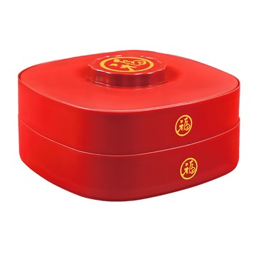 小麥購物 雙層喜慶果盤 10格帶蓋 CNY051  紅色  1個