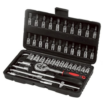 Tamsaa 家用工具46件組 套筒起子頭棘輪扳手 + 迷你工具卡  1組