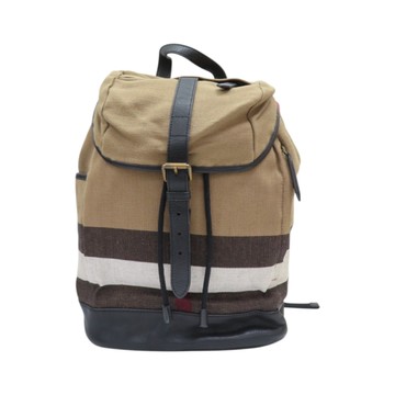 BURBERRY 巴寶莉 棕色 格紋 帆布 Mega Check Drifton 後背包 3955398 【二手名牌BRAND OFF】