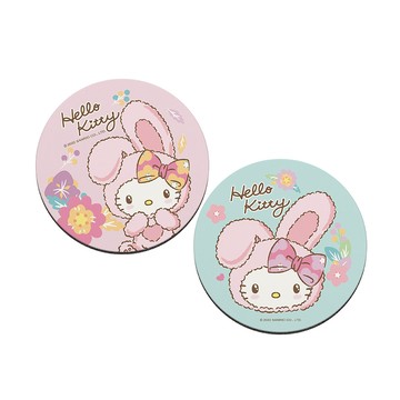 【Sanrio 三麗鷗】軟式珪藻土吸水杯墊-粉藍花兔/圓 （2入/組） （10x10x0.5cm） _廠商直送