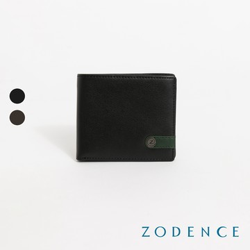 ZODENCE TAI撞色進口真皮透明窗10卡短夾
