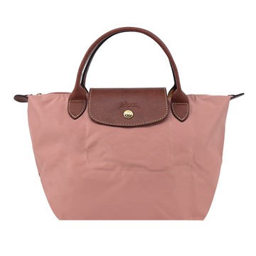 LONGCHAMP LE PLIAGE系列短把再生尼龍摺疊水餃包(小/粉紅茶)