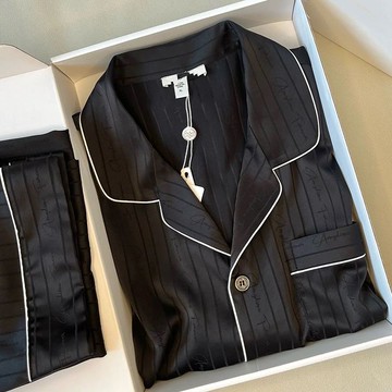 男士套裝新款大碼冰絲睡衣男外穿春秋季感長袖家居服2025高級薄款鑫弘-衣錦男裝