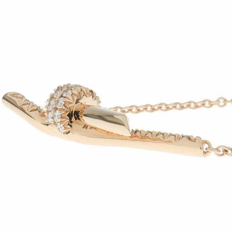 美品）ティファニー TIFFANY ノット ダイヤ ネックレス K18 PG
