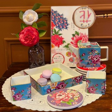 紅花方印壺組/禮盒/壺200cc杯100cc/共7色/吉祥富貴/年節送禮