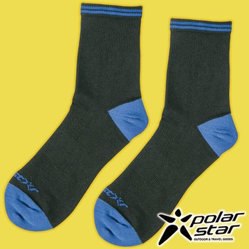 PolarStar 中性排汗中筒襪『黑』P24523 露營.戶外.登山.排汗襪.彈性襪.紳士襪.休閒襪.長筒襪.襪子.男版.女版