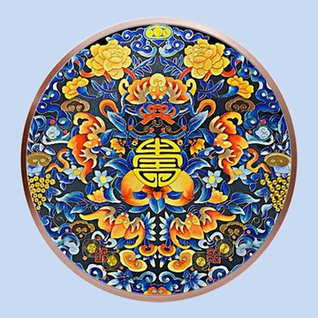 掐絲琺瑯diy手工無需描圖圓形直印畫板景泰藍金絲彩沙DIY手工材料