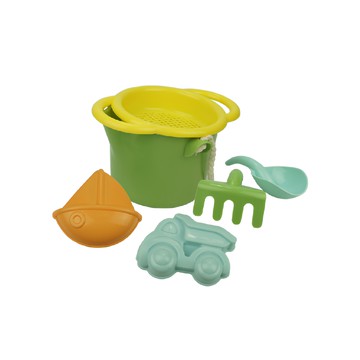 VIKINGTOYS 夏日沙灘玩沙工具組 可愛車車 Set 瑞典品牌 原裝進口 專為幼童設計 安全玩具  莫蘭迪色系  1組