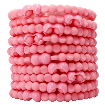 Pro Hair Tie 扣環髮圈--玫瑰粉10條組(Pastel Pink)-美國進口不傷髮