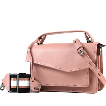 botkier COBBLE 防刮皮革手提/斜背二用風琴包-玫瑰粉-(展示品出清)
