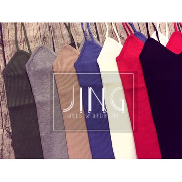 現貨秒出售完不再/實拍【JinG】條紋/素面百搭 V領細肩背心 薄針織背心 無袖上衣 內衣內搭 打底小可愛