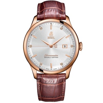 (福利品)ERNEST BOREL 瑞士依波路錶 復古系列 COSC 瑞士官方天文台認證機械男士腕錶 42mm GGR8380C-222BR(3,9,12點後錶殼氧化)