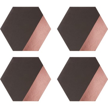 《Premier》Geome六角餐墊4入(亮紫黑) | 桌墊 杯墊