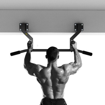 S型大底座室內橫梁上側裝多把位引體向上單杠壁掛健身單桿架