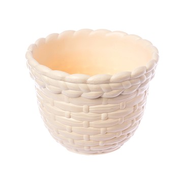 藤編PP圓型花盆5吋(米白)