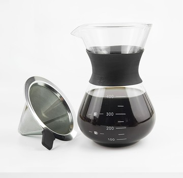 手沖咖啡分享組 含不鏽鋼雙層濾網+400ml分享壺